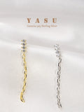 Yasu 925 Silver Crystal Tassel Earrings 18k Plated