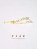 Yasu 925 Silver Crystal Tassel Earrings 18k Plated