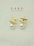 Yasu 925 Silver Freshwater Pearl Earrings Two Way Studs Wedding Jewelry