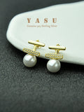 Yasu 925 Silver Freshwater Pearl Earrings Two Way Studs Wedding Jewelry
