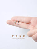 Yasu 925 Silver Plated Crystal Heart Earrings Romantic Birthday Gift
