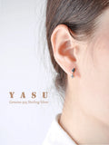 Yasu 925 Silver Plated Crystal Heart Earrings Romantic Birthday Gift