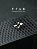 Yasu 925 Silver Plated Crystal Heart Earrings Romantic Birthday Gift