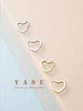 Yasu Sterling 925 Silver Unique Heart Hoop Earrings For Women