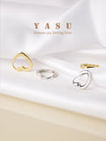 Yasu Sterling 925 Silver Unique Heart Hoop Earrings For Women