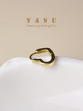 Yasu Sterling 925 Silver Unique Heart Hoop Earrings For Women