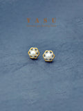Yasu Silver Stud Earrings Pearl Hexagon Wedding Jewelry