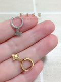 Yasu Sterling Silver 925 Woman Earring Clover Drop Earrings Wedding Flower Hoops