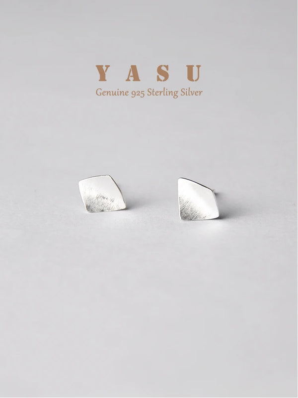 Yasu Deal Piercing Ear Silver 925 Geometry Stud Earrings For Woman