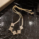 Yatay Adjustable Flowery Temperament Bracelets For Women Tassel 14k Real Plated