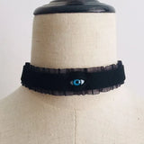 Gothic Eyes Lace Choker Velvet Necklace Harajuku Punk Accessory