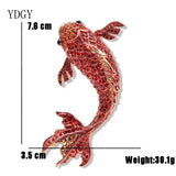 Enamel Drop Oil Red Carp Brooch Female Jewelry Accessories