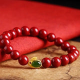 Rabbit Silver Jade Cinnabar Bracelet Lucky Bead Hetian Jade Rabbit Bracelet