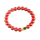 Rabbit Silver Jade Cinnabar Bracelet Lucky Bead Hetian Jade Rabbit Bracelet