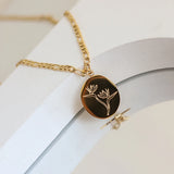 Strelitzia Pendant Necklace Plated Chain Flower Necklace