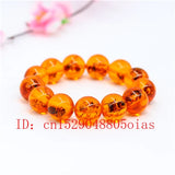Yellow Amber Bee Bead Bracelet Bangle Charm Jewellery Lucky Amulet