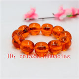 Yellow Amber Bee Bead Bracelet Bangle Charm Jewellery Lucky Amulet