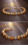 Yellow Crystal Citrine Chain Bracelet 18k Fine Jewelry