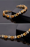 Yellow Crystal Citrine Chain Bracelet 18k Fine Jewelry