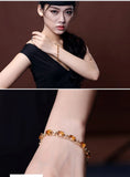 Yellow Crystal Citrine Chain Bracelet 18k Fine Jewelry