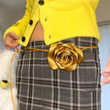 Yellow Flower Choker Necklace Big Flower Necklace Party Summer Waist Chain