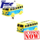 Yellow Bus Cufflink Cuff Link 2 Pairs Set