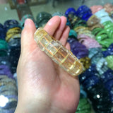 Yellow Citrine Stone Beads Bracelet Natural Gemstone Bangle Birth Stone GEMINI