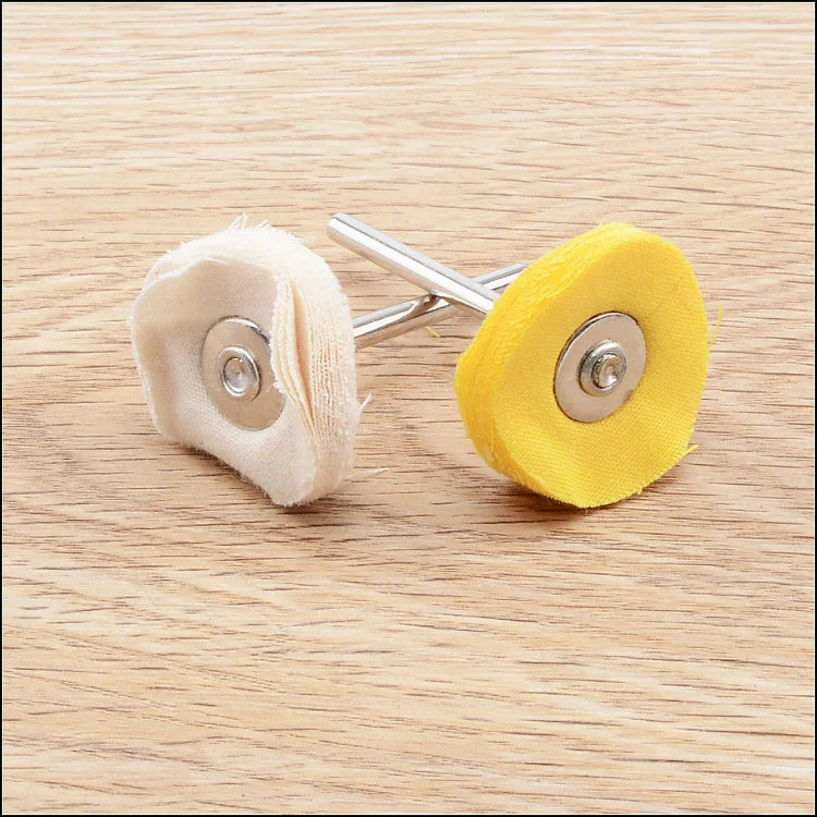 Yellow Cloth Wheel Brush 2.35mm Shank Rotary Polishing Buffing Tool