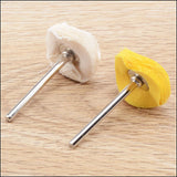 Yellow Cloth Wheel Brush 2.35mm Shank Rotary Polishing Buffing Tool