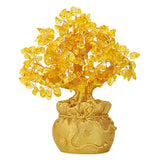 Yellow Citrine Lucky Tree Chinese Feng Shui Money Tree Desktop Ornament