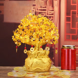 Yellow Citrine Lucky Tree Chinese Feng Shui Money Tree Desktop Ornament