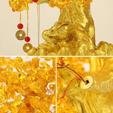 Yellow Citrine Lucky Tree Chinese Feng Shui Money Tree Desktop Ornament