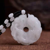 Yellow Crystal Jade Pixiu Pendant Hand Carved Natural Amulet Necklace Men Women