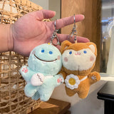 Yellow Duck Keychain Figure Diy Plush Pendant Bag Decoration Present
