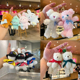 Yellow Duck Keychain Figure Diy Plush Pendant Bag Decoration Present