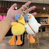 Yellow Duck Keychain Figure Diy Plush Pendant Bag Decoration Present
