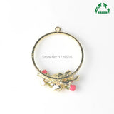 10pcs Yellow Enameled Flower Garland Drop Charms Pendant