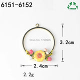 10pcs Yellow Enameled Flower Garland Drop Charms Pendant