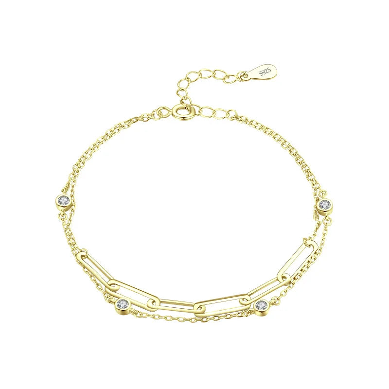 Yellow Chain Bracelet 925 Solid Silver SONA Diamond Tennis Bracelet