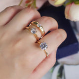 Yellow 1 Ct CZ Ring Set Tibetan Silver Engagement Anillos