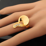 Yellow Rhinestone Statement Ring for Women