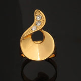 Yellow Rhinestone Statement Ring for Women