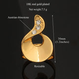Yellow Rhinestone Statement Ring for Women