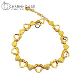 Yellow Heart Charm Bracelet & Bangles Wristband Pulseira Femme