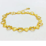 Yellow Heart Charm Bracelet & Bangles Wristband Pulseira Femme