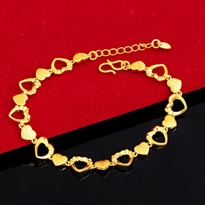 Yellow Heart Charm Bracelet & Bangles Wristband Pulseira Femme