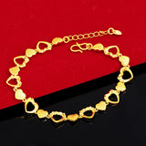 Yellow Heart Charm Bracelet & Bangles Wristband Pulseira Femme