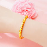 6mm Yellow Buddha Bead Charm Bracelet for Women Wedding Jewelry