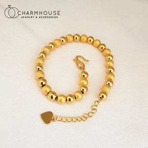 6mm Yellow Buddha Bead Charm Bracelet for Women Wedding Jewelry