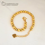 6mm Yellow Buddha Bead Charm Bracelet for Women Wedding Jewelry